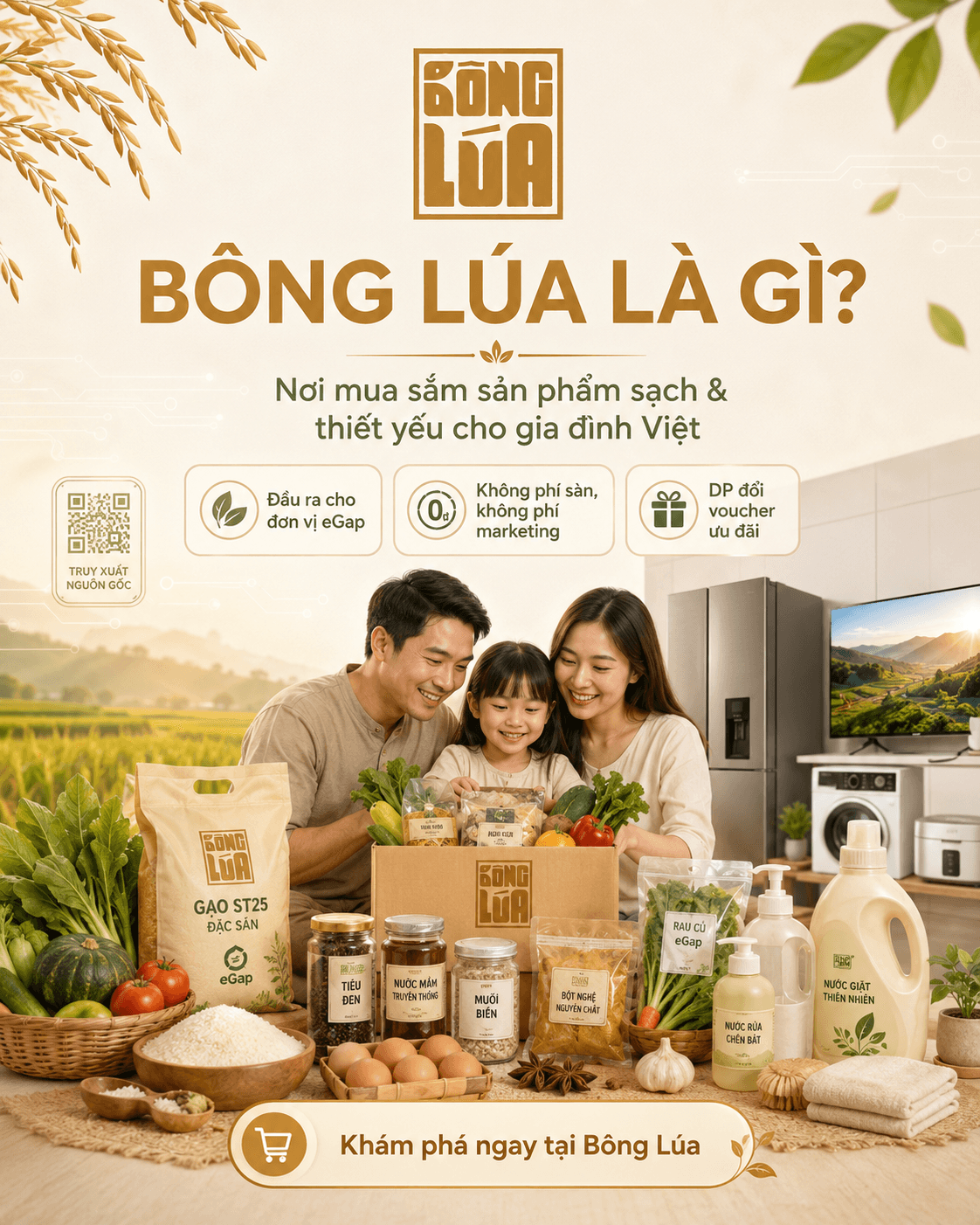 Bông Lúa là gì? Nơi mua sắm sản phẩm sạch và thiết yếu cho gia đình Việt